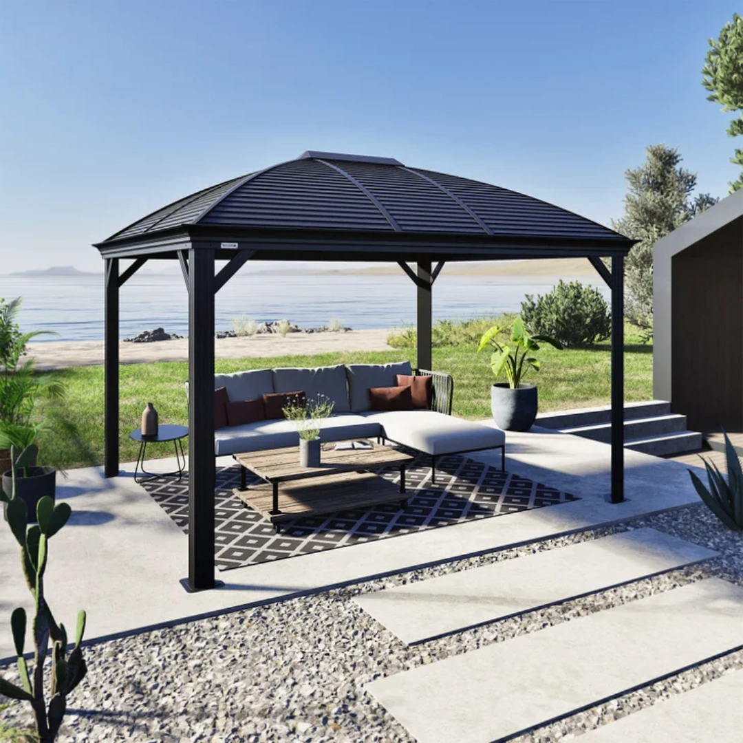 Norman Metal Gazebo in Red for Bold Outdoor Elegance