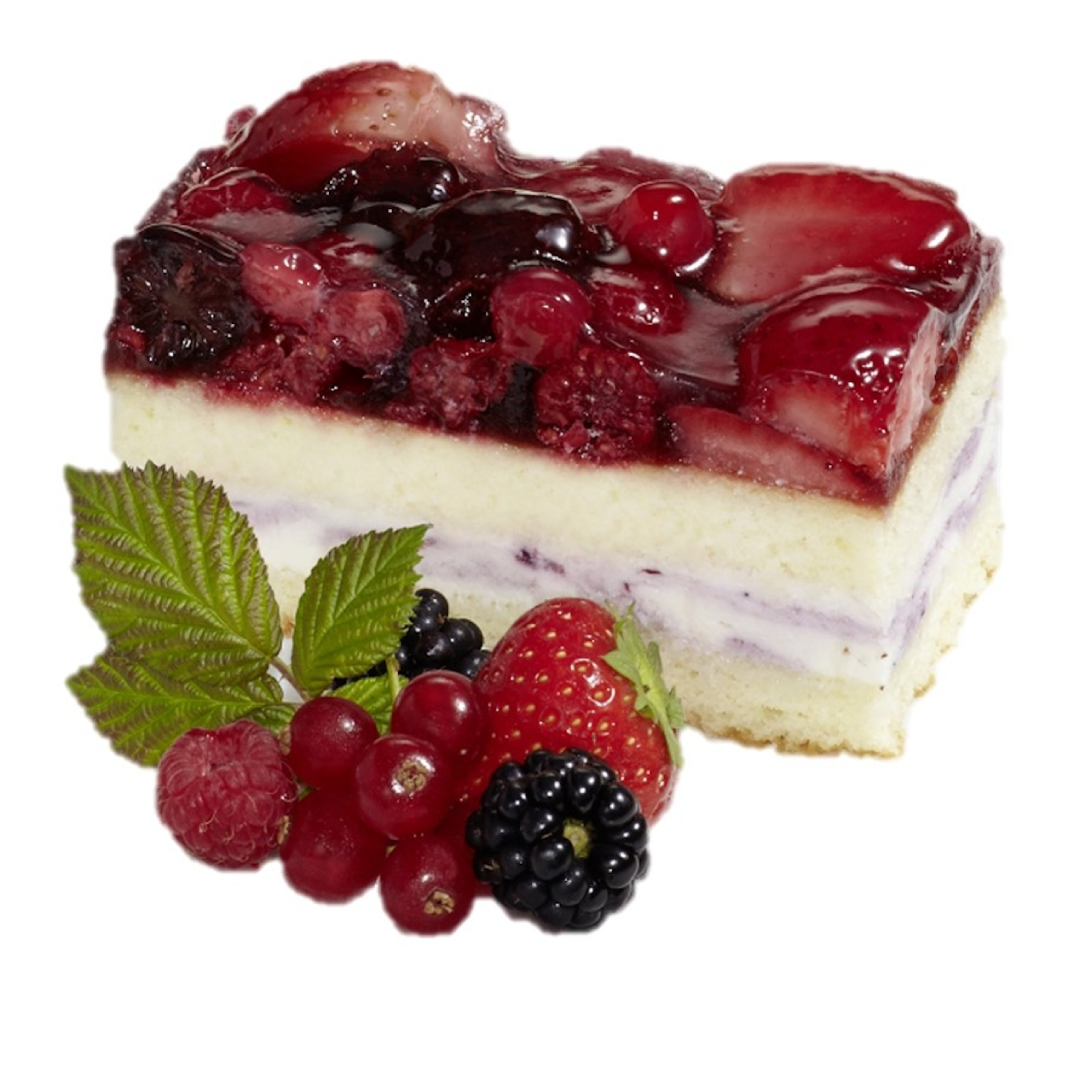 Berries and Buttermilk Cream Pastry Slice Fresh Dessert Soft Creamy Bakery Delight