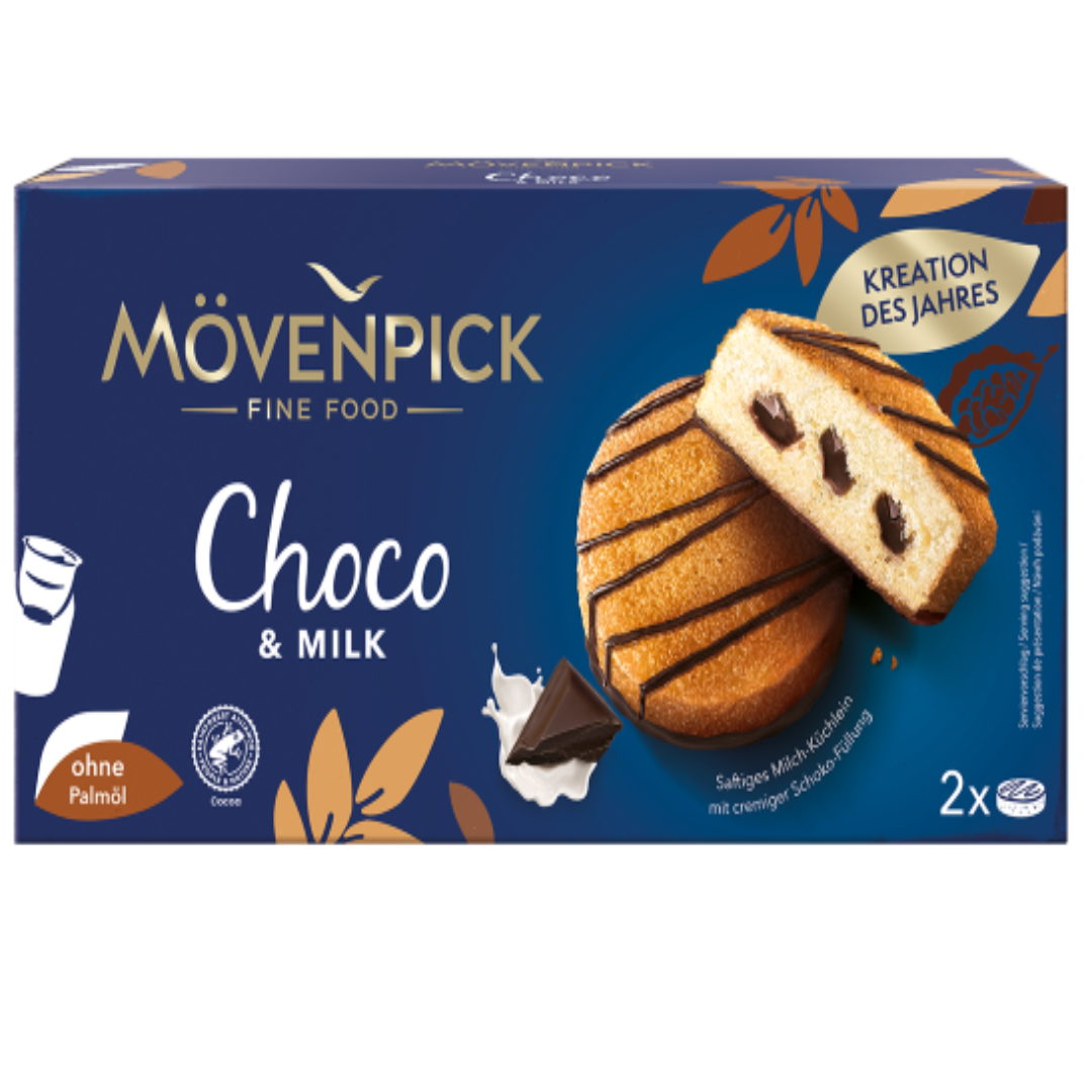 Mövenpick Choco and Milk Mini Cakes Soft Chocolate Cream Filled Snack Premium Dessert Treat Box