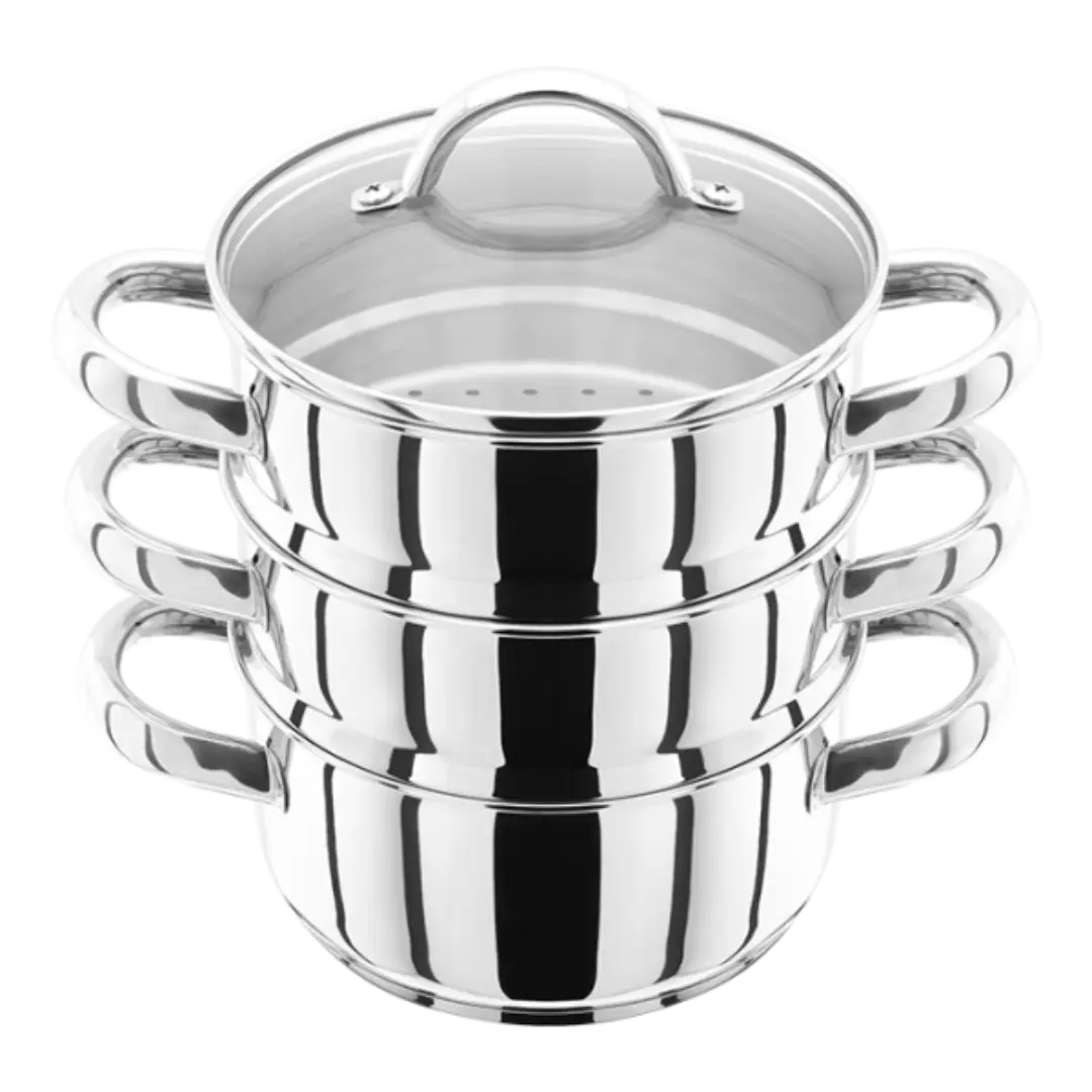 3-Tier Stainless Steamer Set – Easy Cooking Steamer Supplier UK