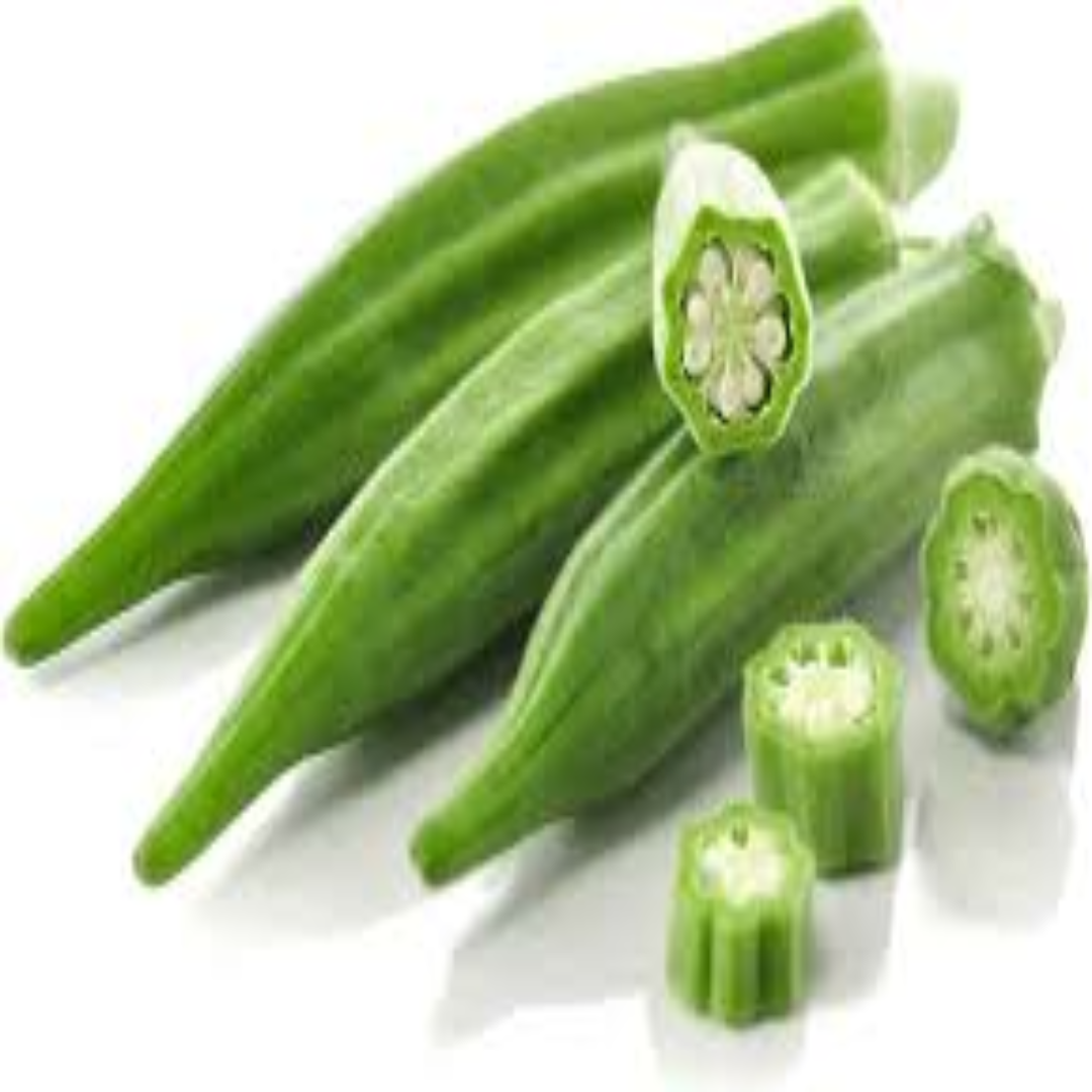 Green Okra Lady Finger Fresh Farm Harvested Bhindi High Fiber Vegetable for Healthy Recipes