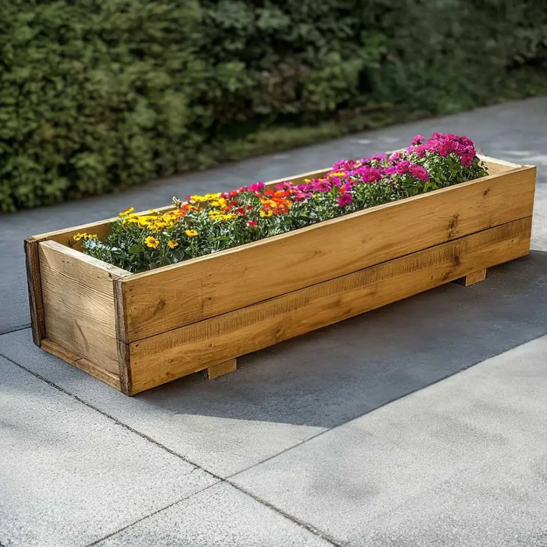 Extra Large Pine Wooden Planter – Outdoor Flower Planters UK Wholesale Supplier