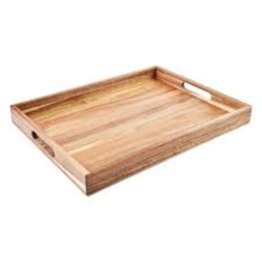 Wooden Trays for Serving and Decor Durable Natural Finish Ideal for Kitchen Dining Table and Home Use
