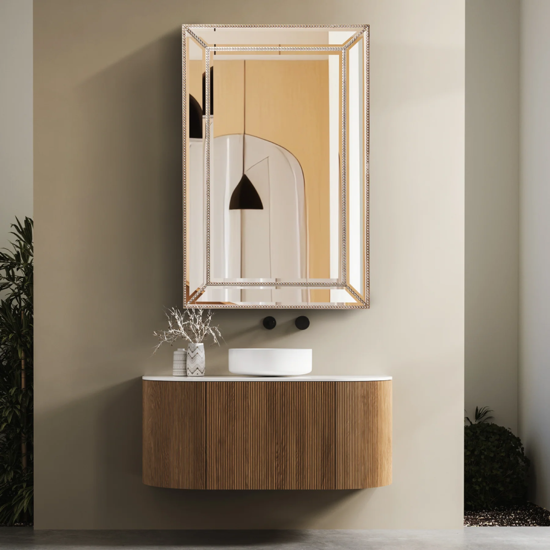Metro Beaded Glass Framed Vanity Mirror – Wall Mount | USA Mirror Supplier