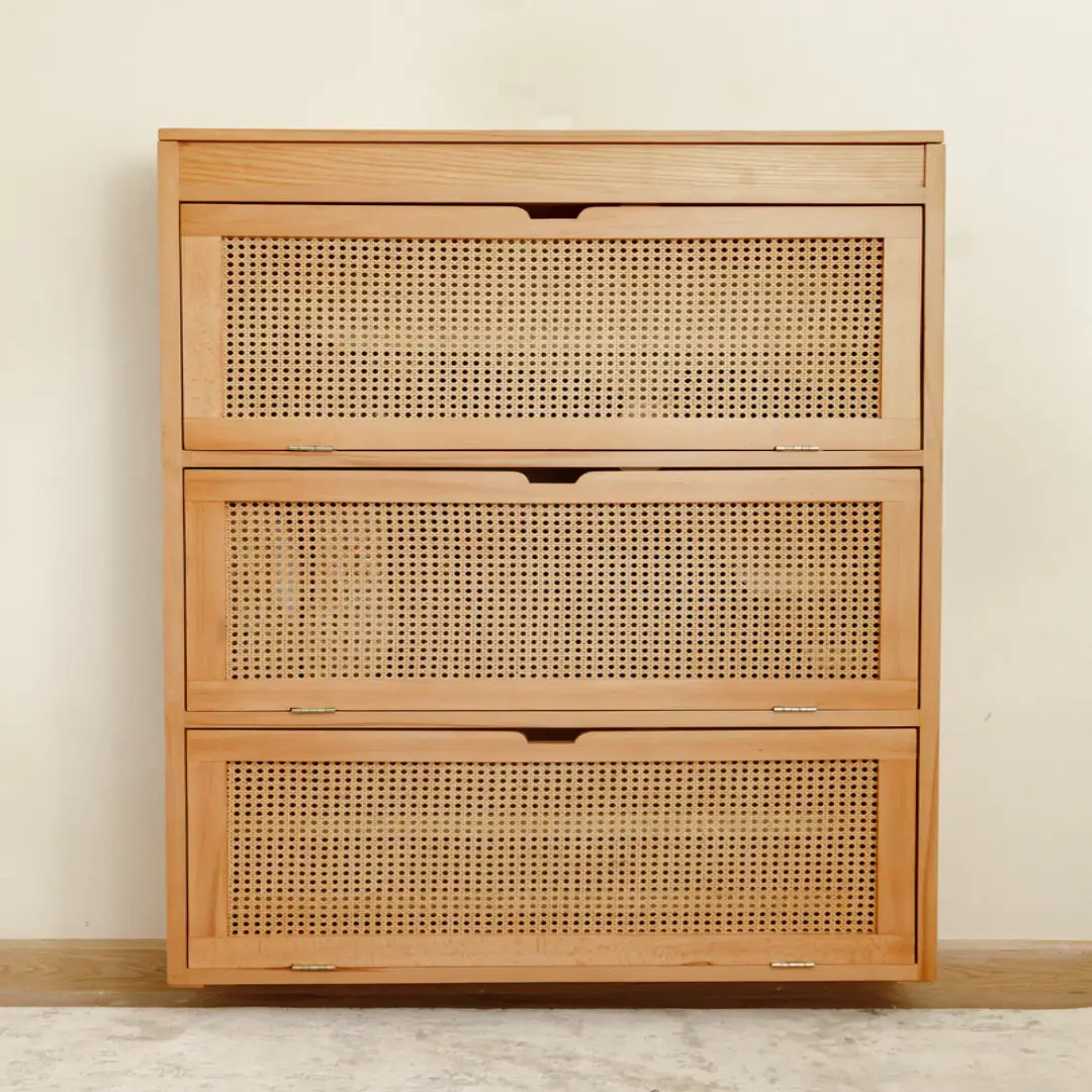 Elance Rattan Retreat Shoe Haven – Stylish Storage Cabinet | Supplier from US