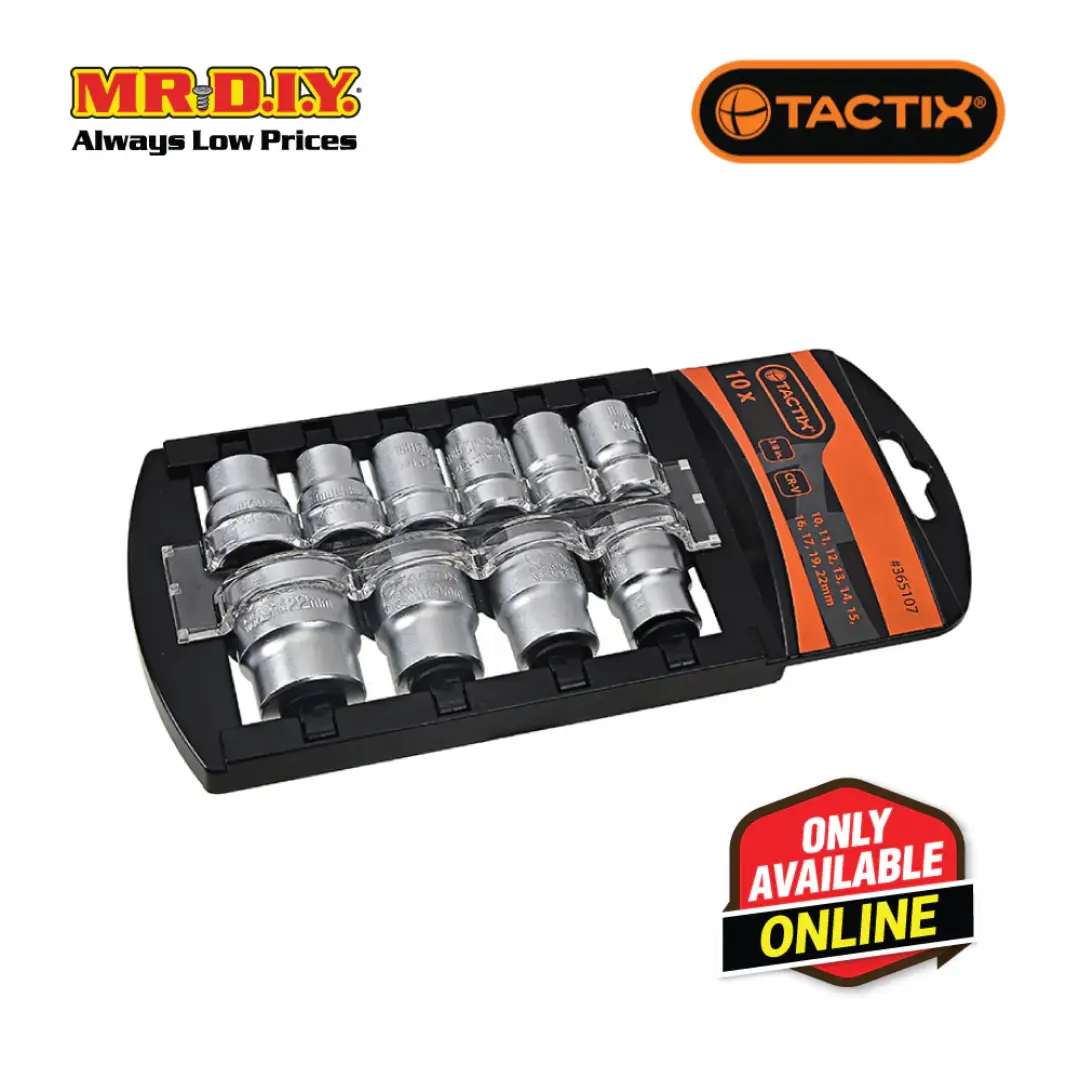 TACTIX 10-Piece 3/8 Inch Socket Set – Durable Hand Tool RM75.00 | Malaysia Supplier