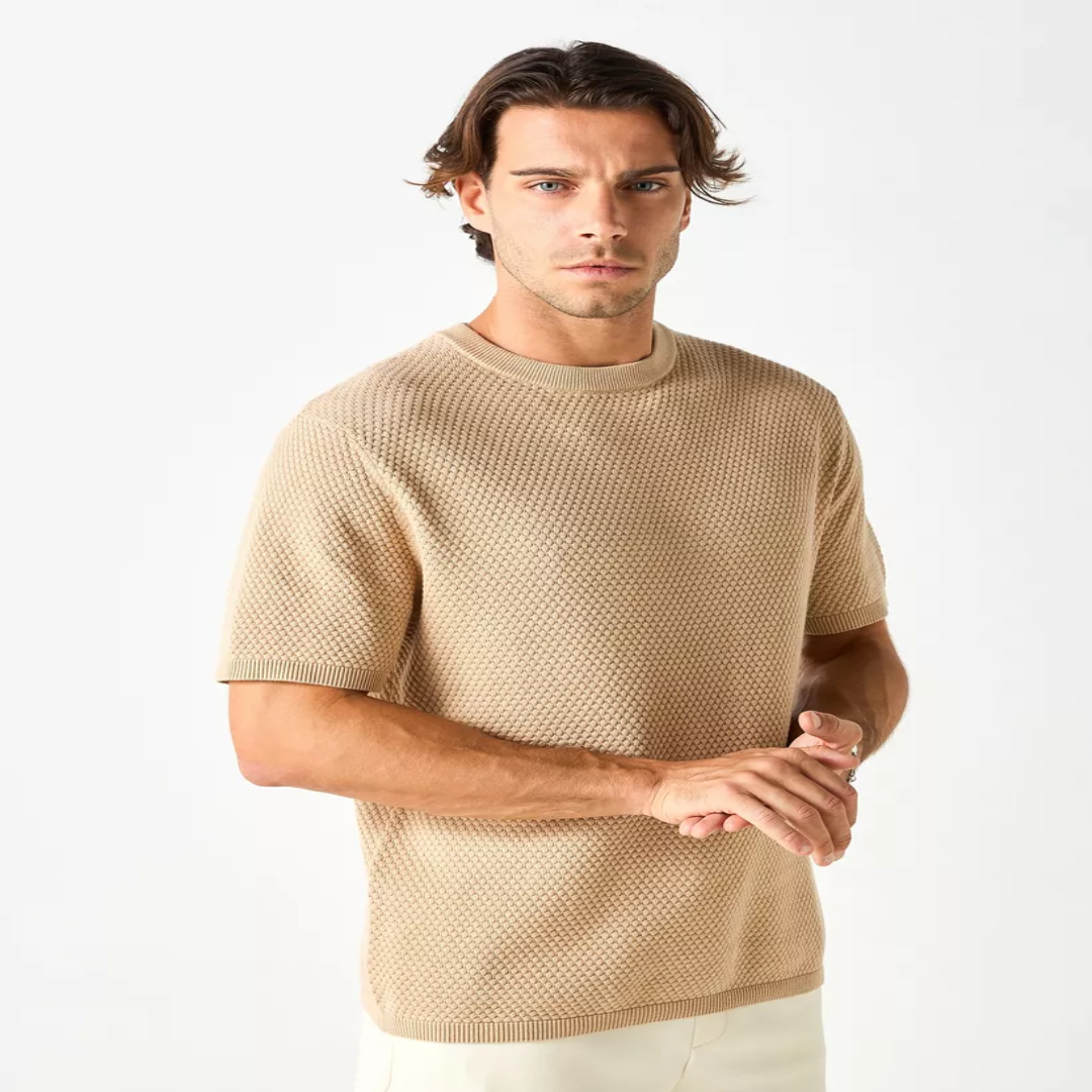 Textured Crew Neck Sweater – Short Sleeves, Men's Clothing | Supplier from UAE