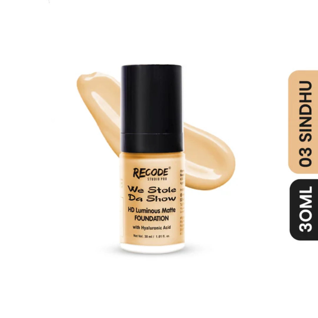 Recode Studios HD Matte Foundation - 03 Sindhu