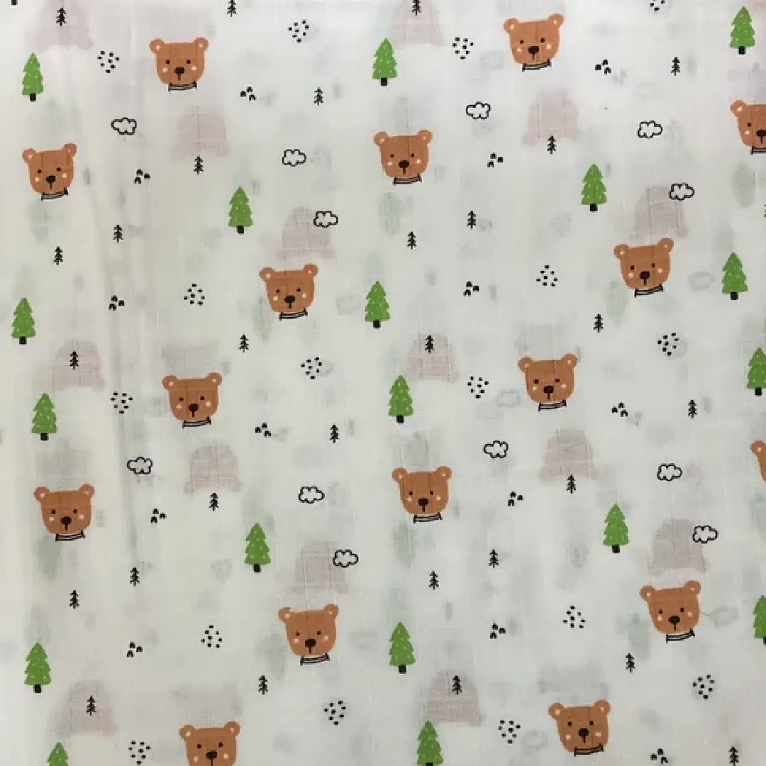 59-inch Muslin Printed Fabric – Soft & Breathable