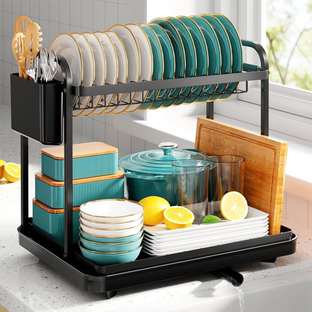 Dish Storage Rack – Plates & Bowls Holder | US Supplier