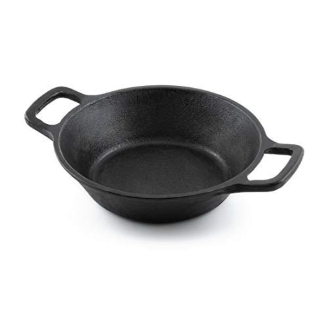 Black Bhagya Cast Iron Cookware Frying Pan/Skillet, 8 Inches- Looped, For Kitchen