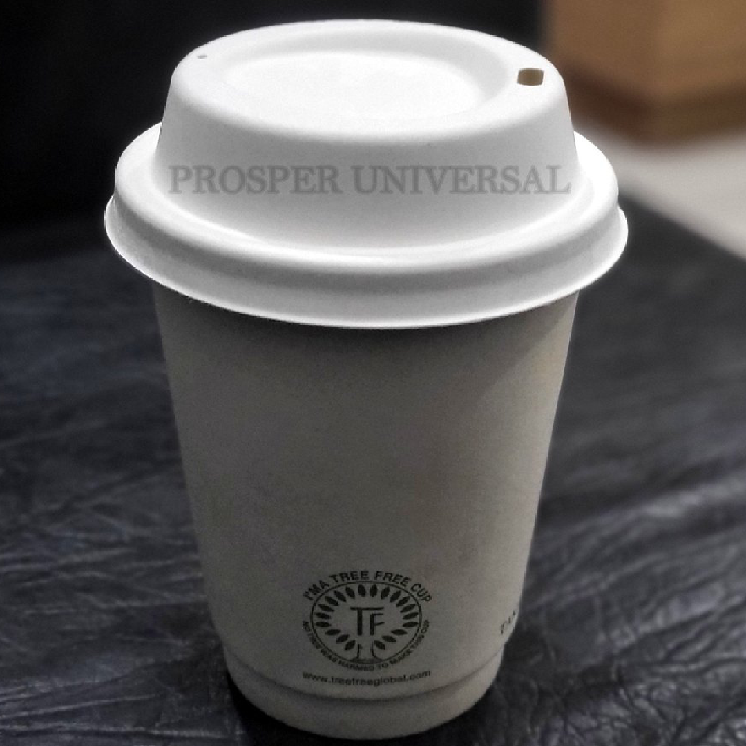Bagasse Natural White 90mm Eco-Friendly Cup Lid, For Use And Throw