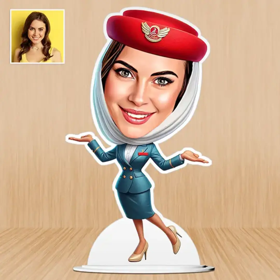 Air Hostess Caricature Personalized Gift Item Supplier UAE
