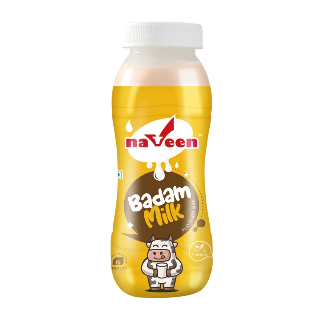 Naveen Flavored Badam (Almond) Milk, 200 ml, Packaging Type: Bottle