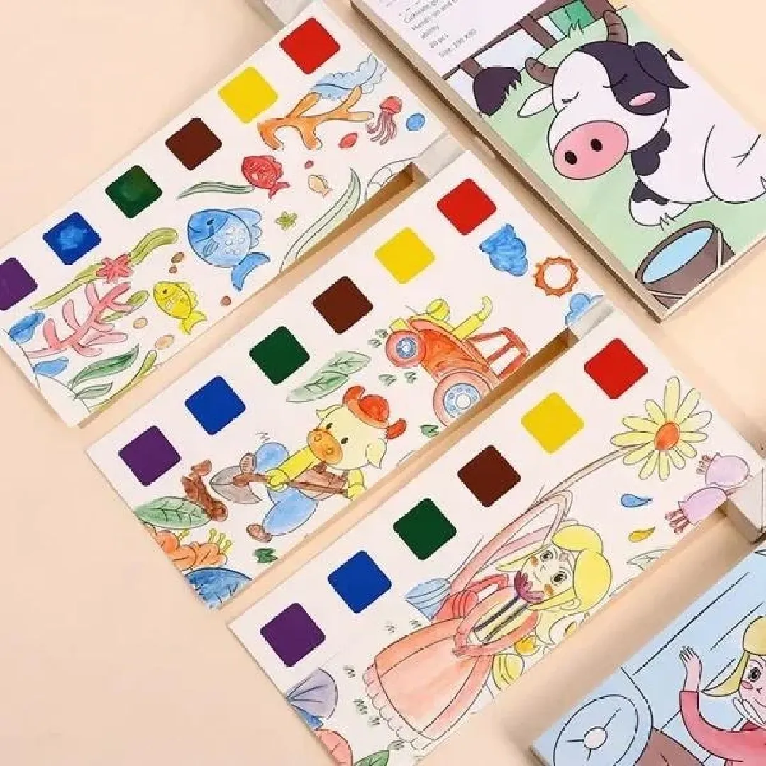 Water Coloring Book with Brush Pen Creative & Mess-Free