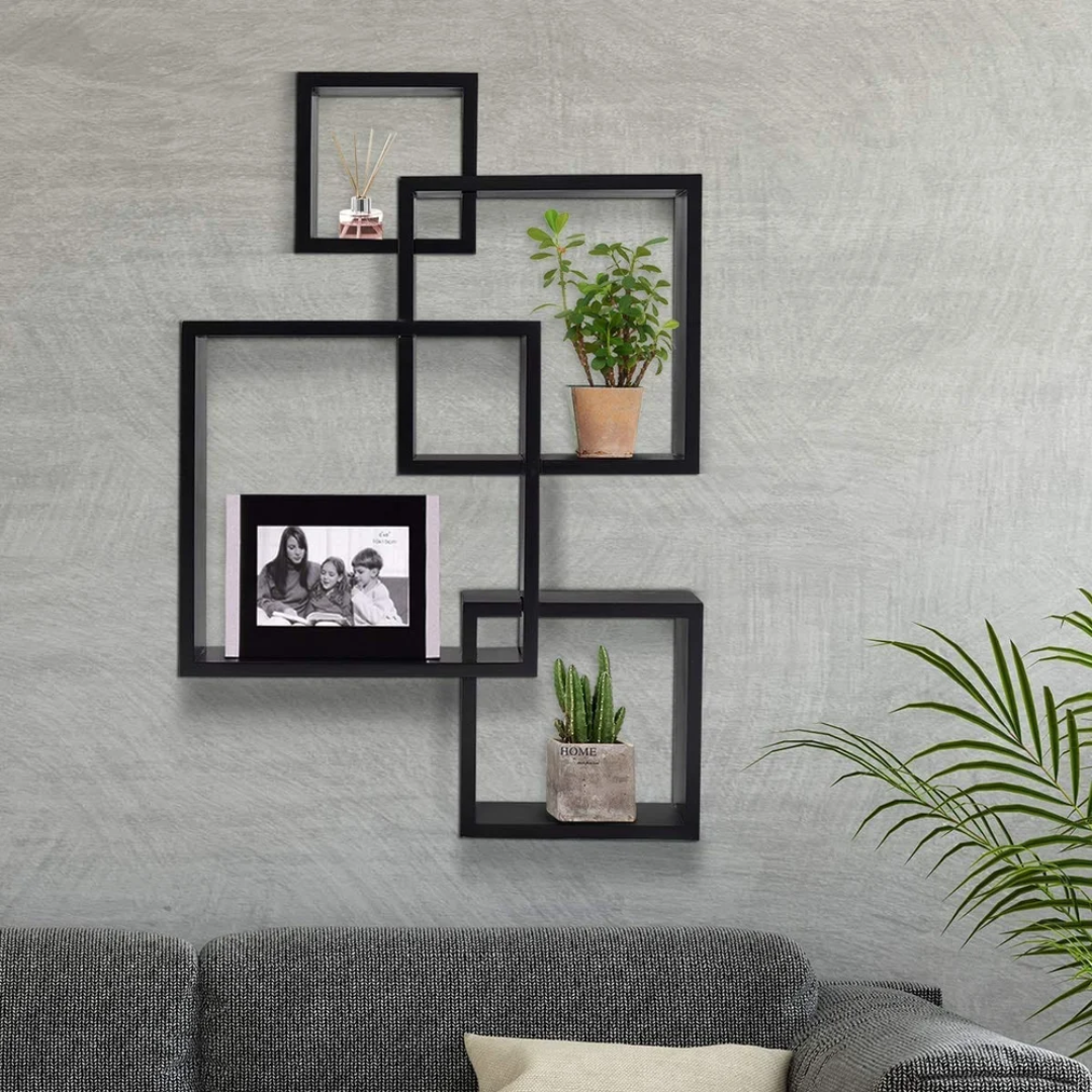 Wooden Interweave Floating Wall Mounted Shelves