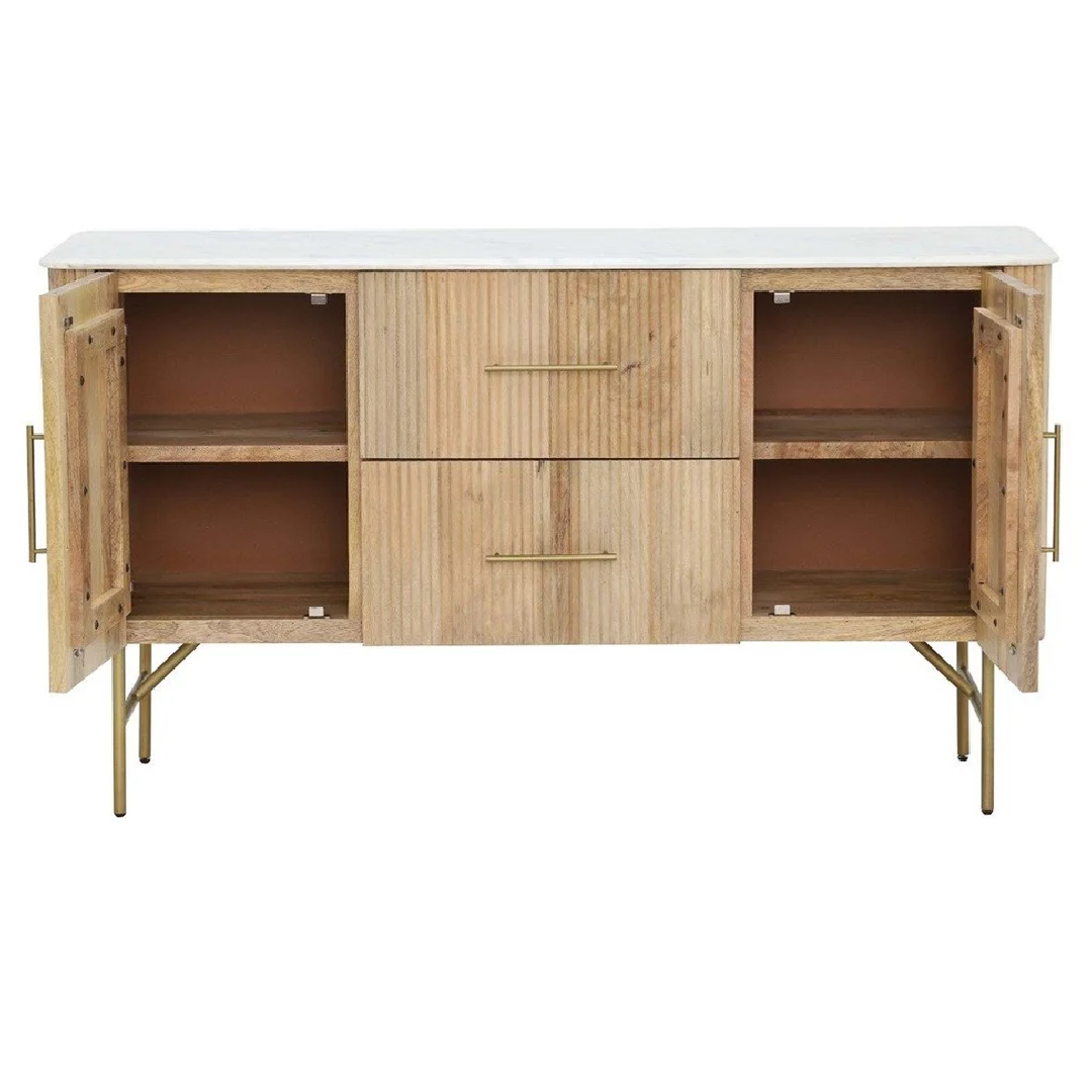 54 X 21 X 36 Inch (l X D X H) Mango Wood Buffet Counter Sideboard