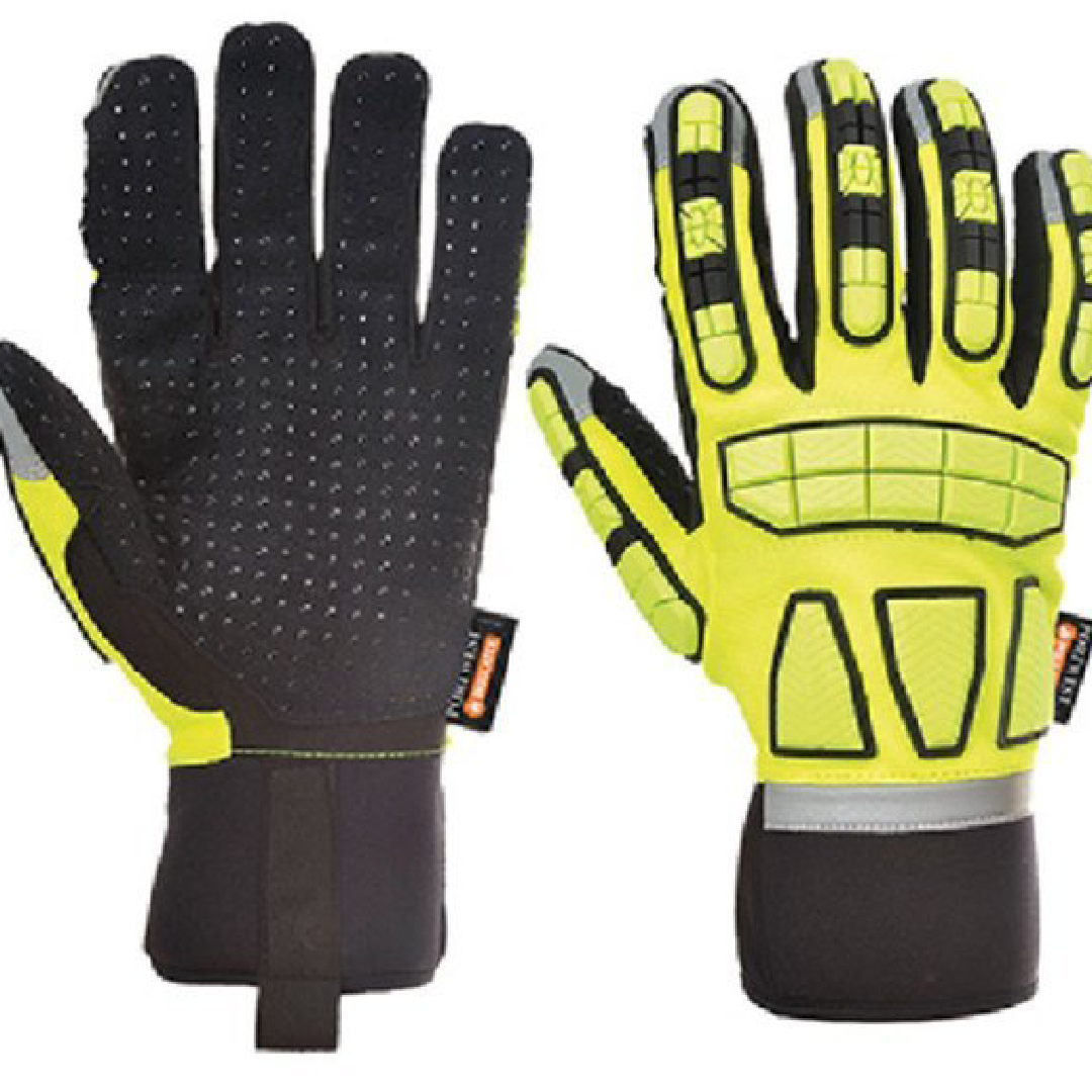 Yellow Waterproof Impact Resistant Gloves - Heavy-Duty Protection