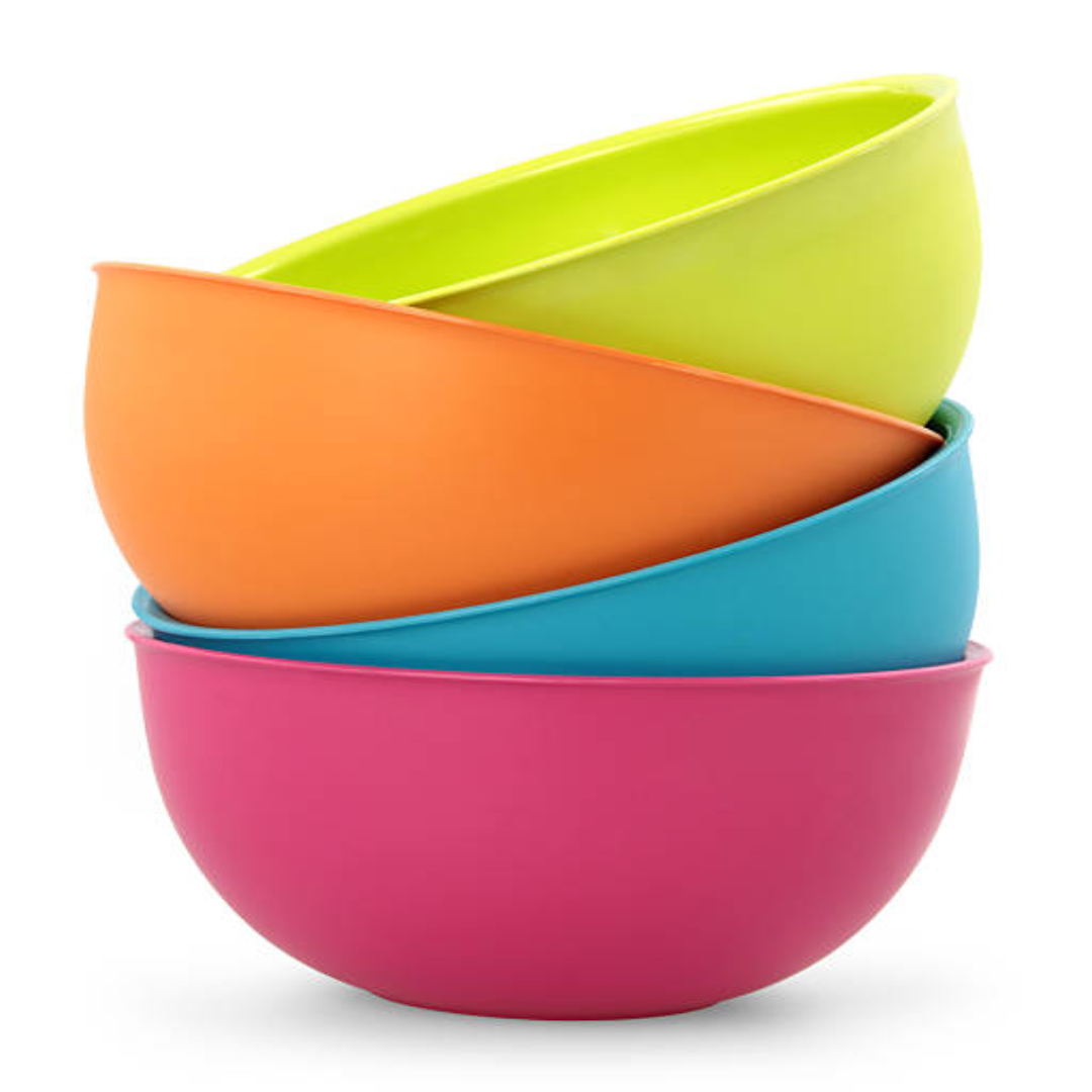 Plastic Bowls Lightweight Durable Reusable Kitchen Bowls Ideal for Home Outdoor and Bulk Use