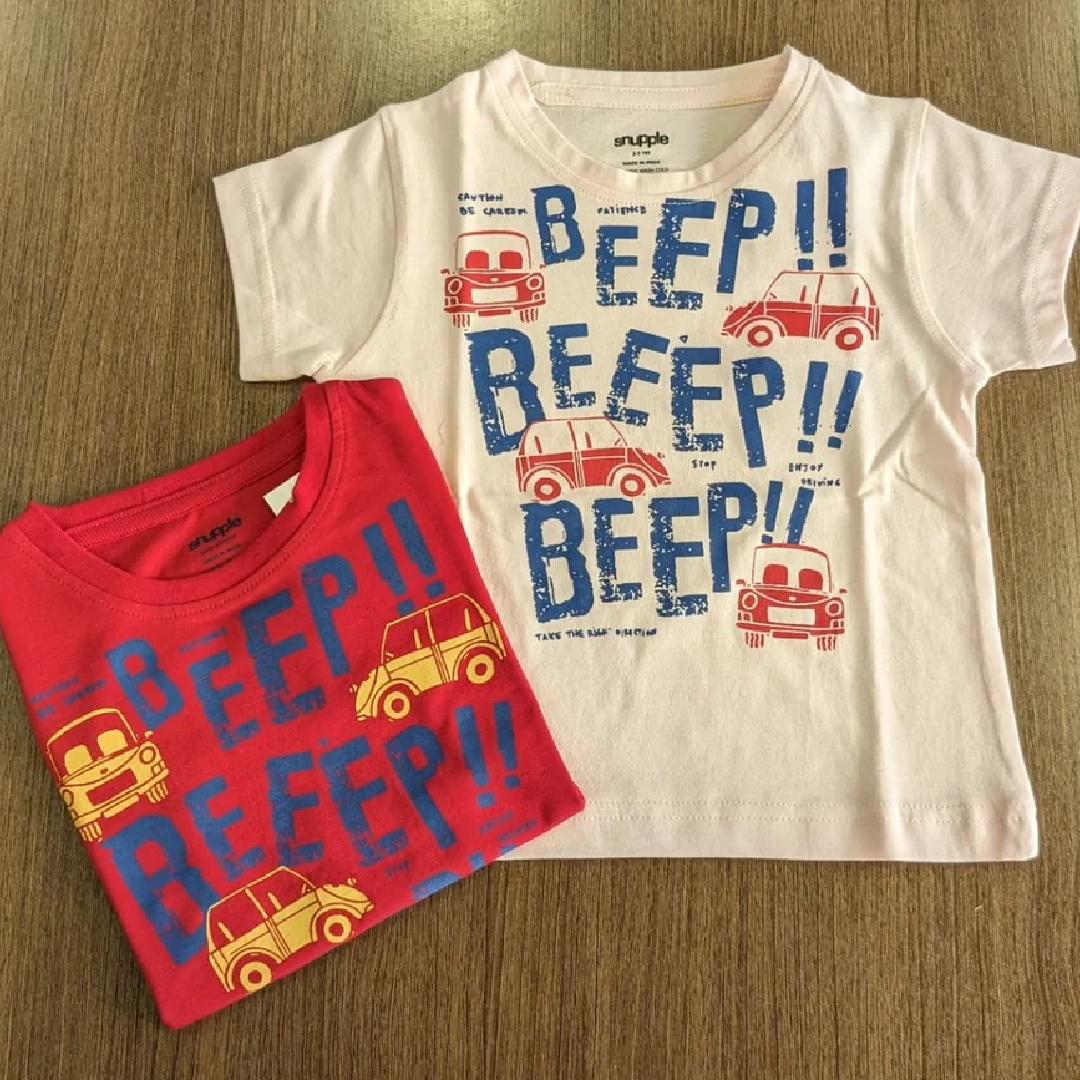 Cotton Multicolor Kids Printed Round Neck T Shirt