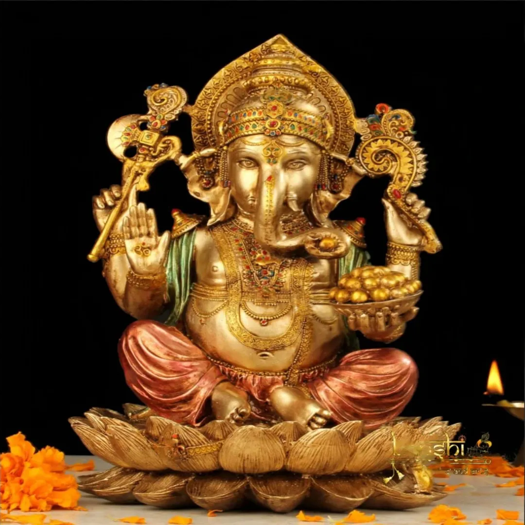 Golden Ganesha Idol Perfect Diwali Gift