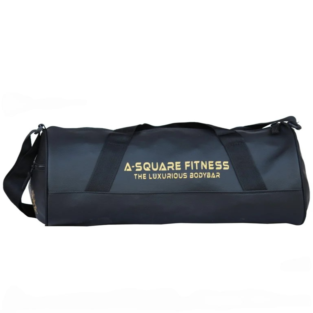 Leather Black Printed Gym Bag