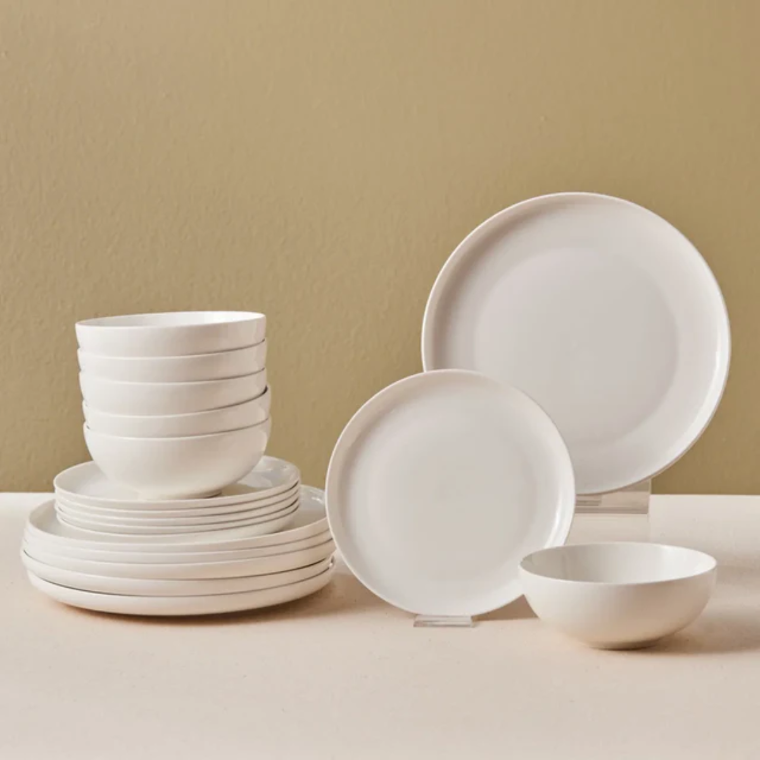 Karaca Stream Bone China Dinner Set – Luxury White Tableware | UK Wholesale