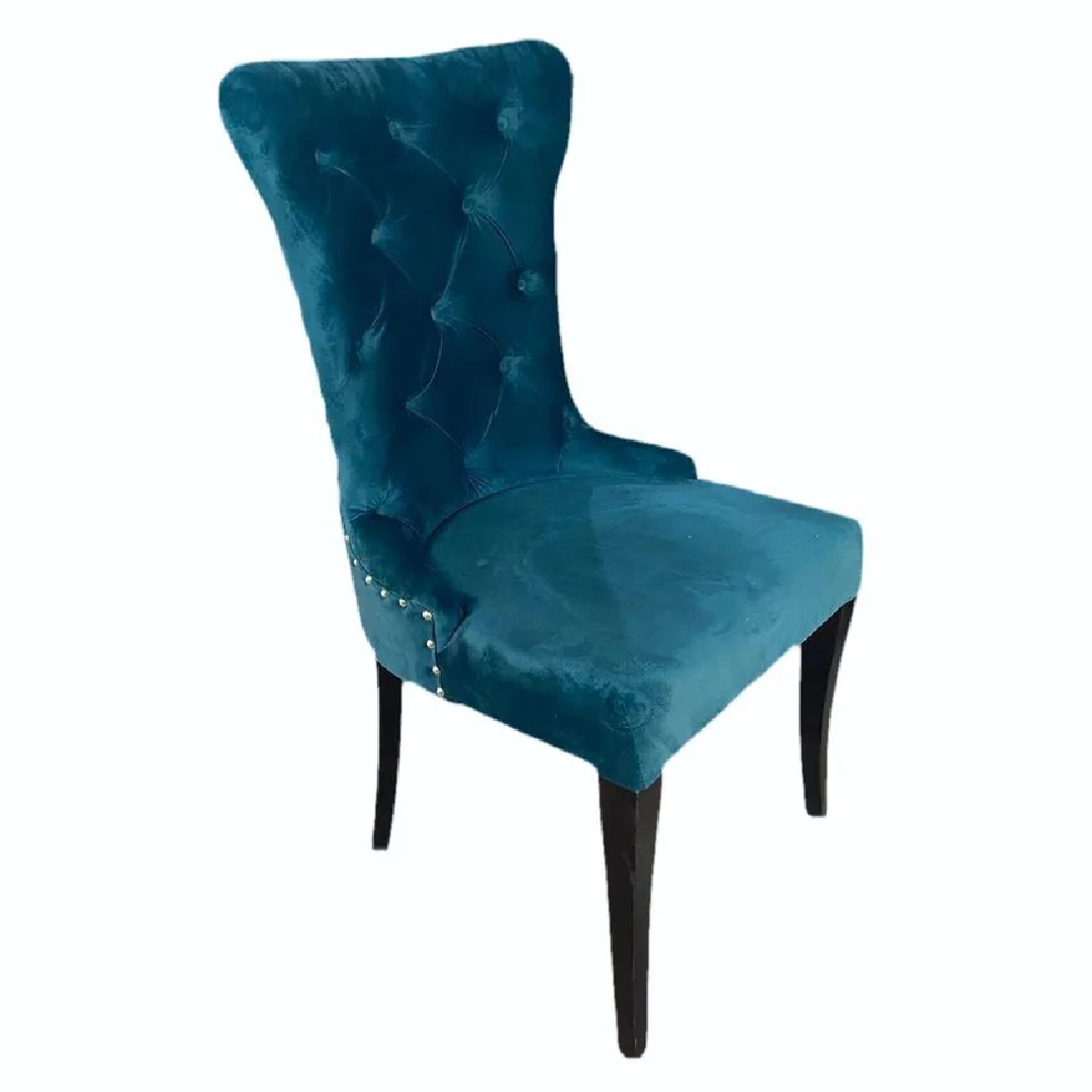 Navy Blue 1.5 Feet Teak Wood Dining Side Chairs, Without Armrest