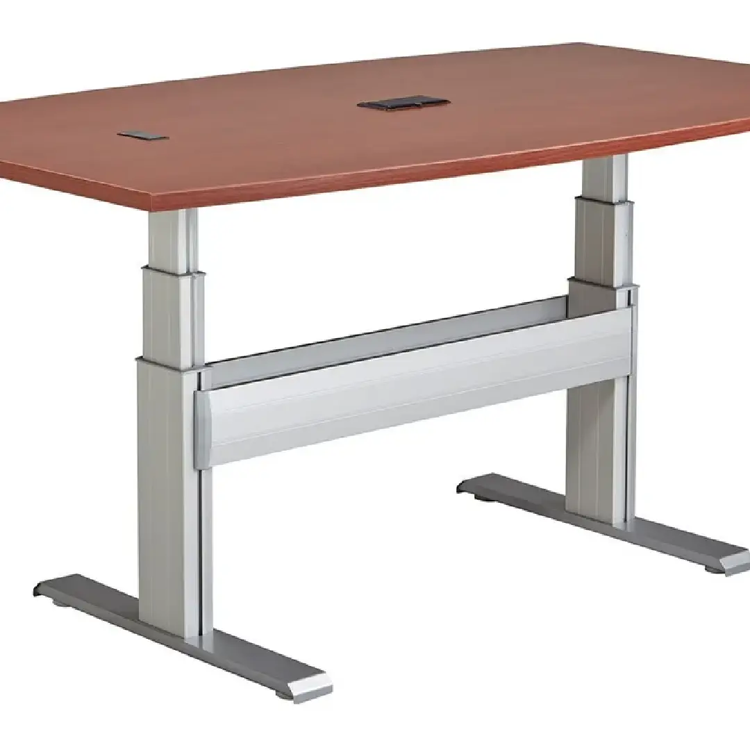 4-Seater Adjustable Height Table - Manual & Sturdy Design 
