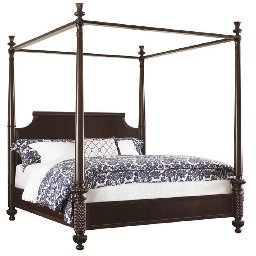 Teak Wood Wooden carved Canopy Bed - Wooden City Crafts