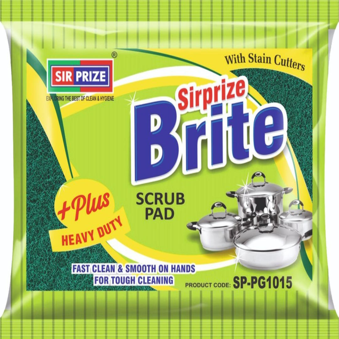 Polyester GREEN SCRUB PADS - SIR PRIZE BRITE SCRUB PAD