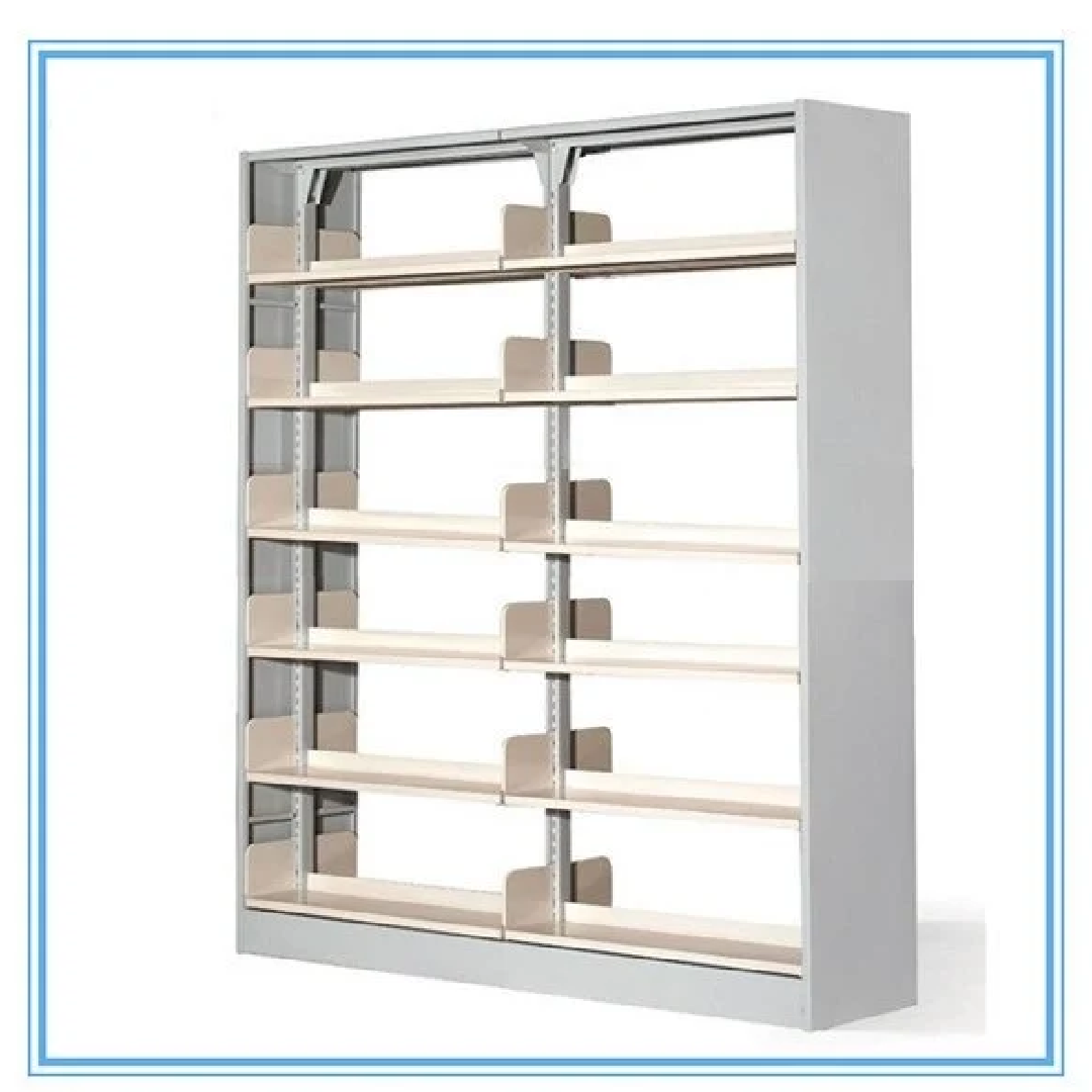 Powder Coated Mild Steel Sliding Type Book Racks, Free Standing, 6 Shelves