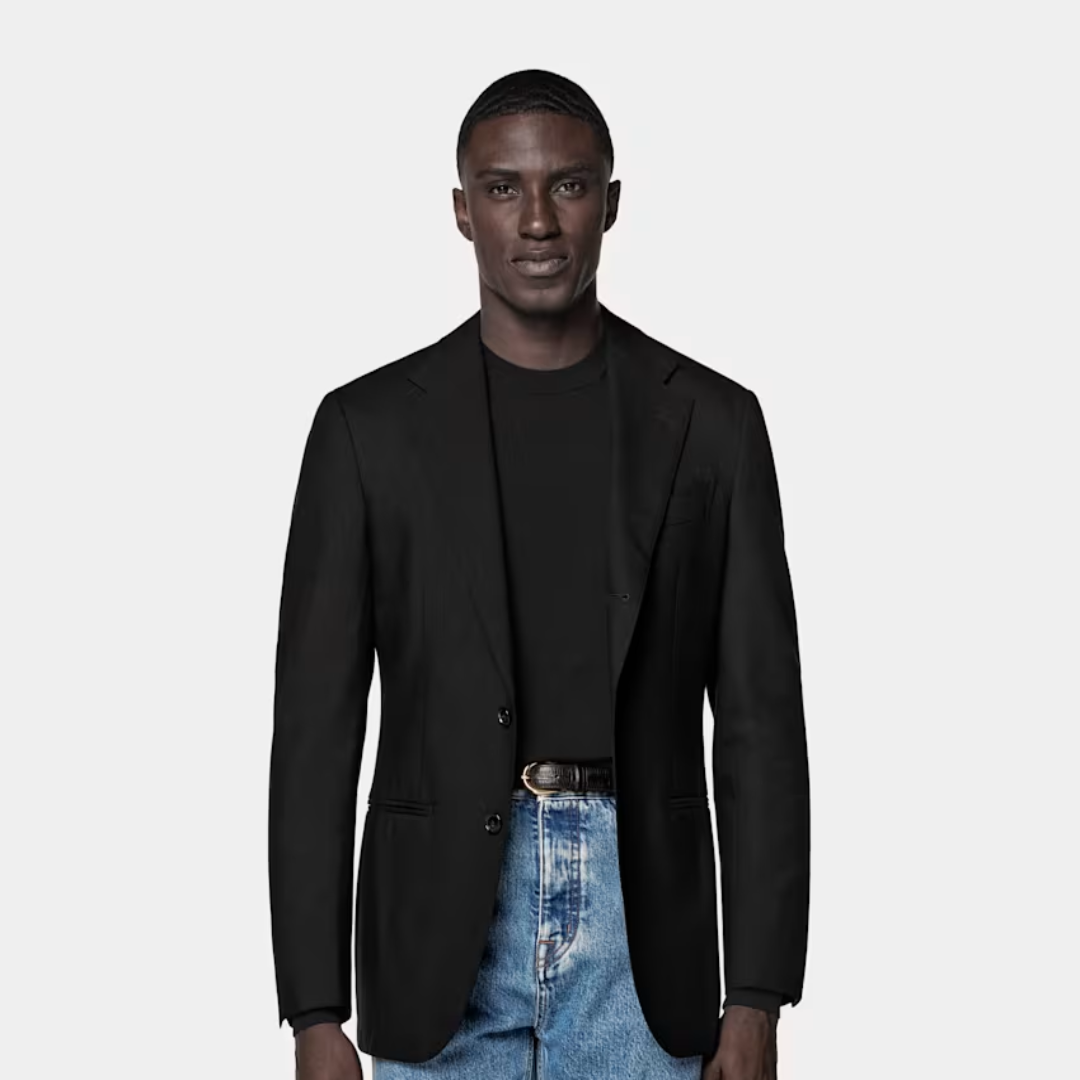 Tailored Men’s Black Wool Suit Blazer, Fit Havana – Wholesale | United States