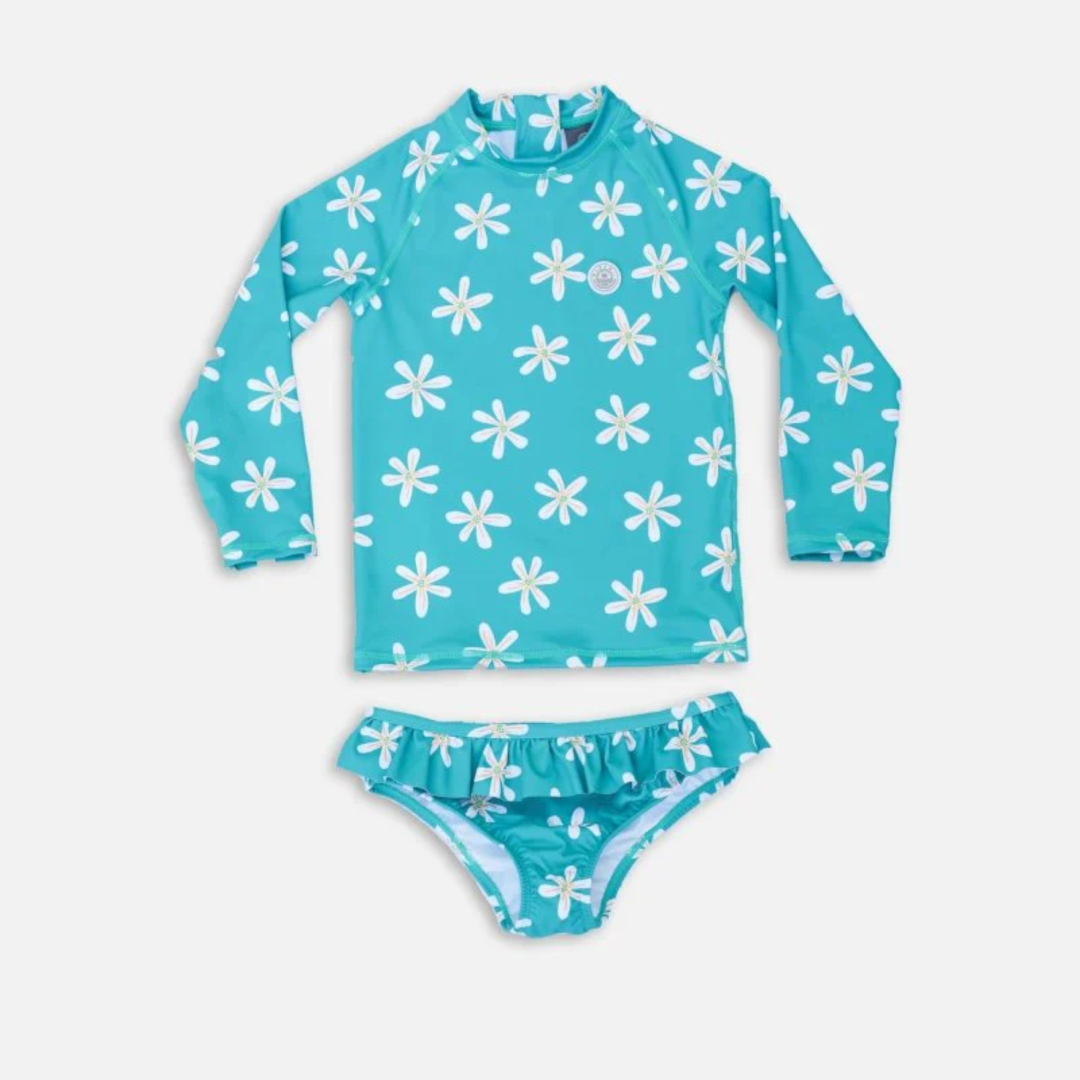 Girl’s 2-Piece Swimsuit Set – Tropical Flowers Print | UAE Supplier