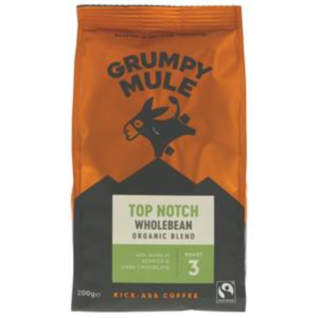 Grumpy Mule Organic Coffee Beans 200g UK Gourmet Brew