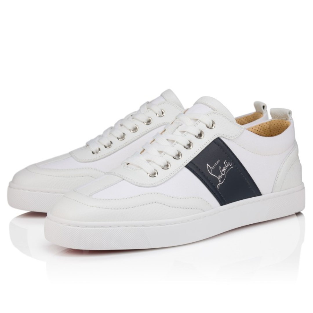 Retero Luxury Sneakers Grained Calf Leather Marine Men