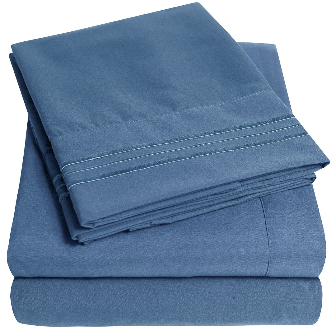 1500 Supreme Collection Sheet Sets Denim Blue Luxury Feel