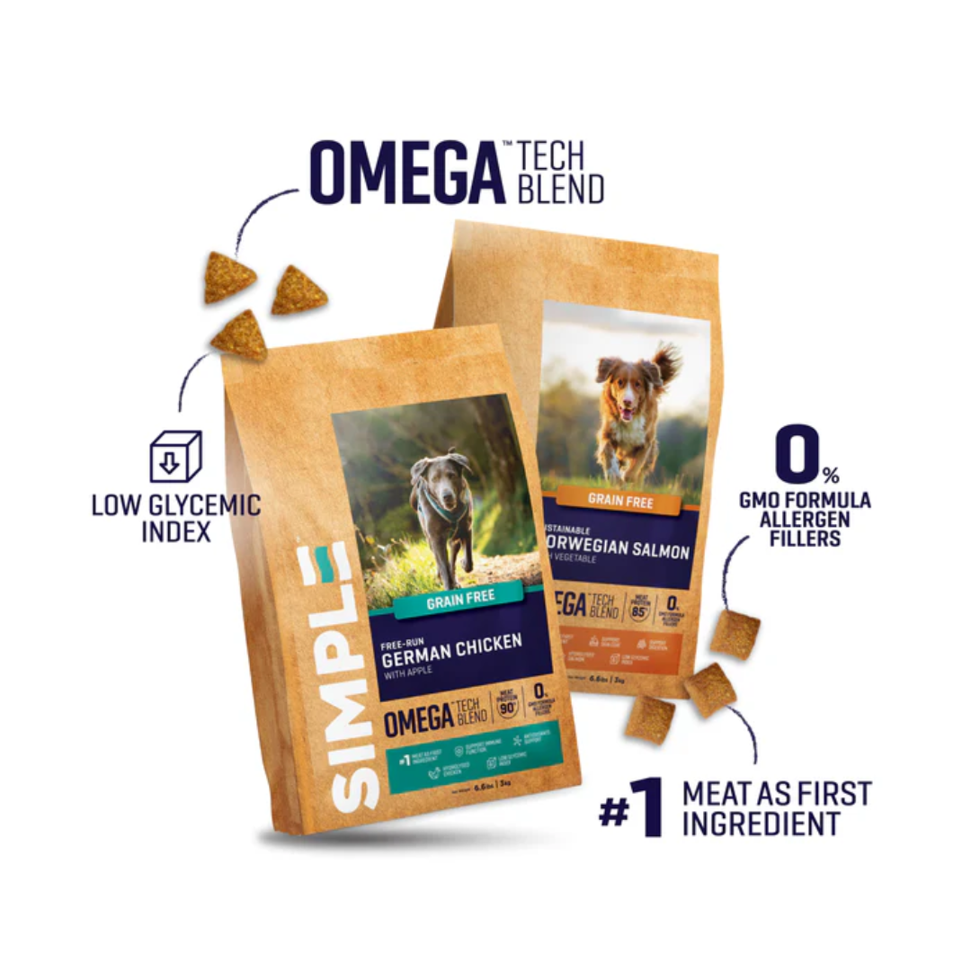 Simple 3kg Grain Free Dog Dry Food Salmon