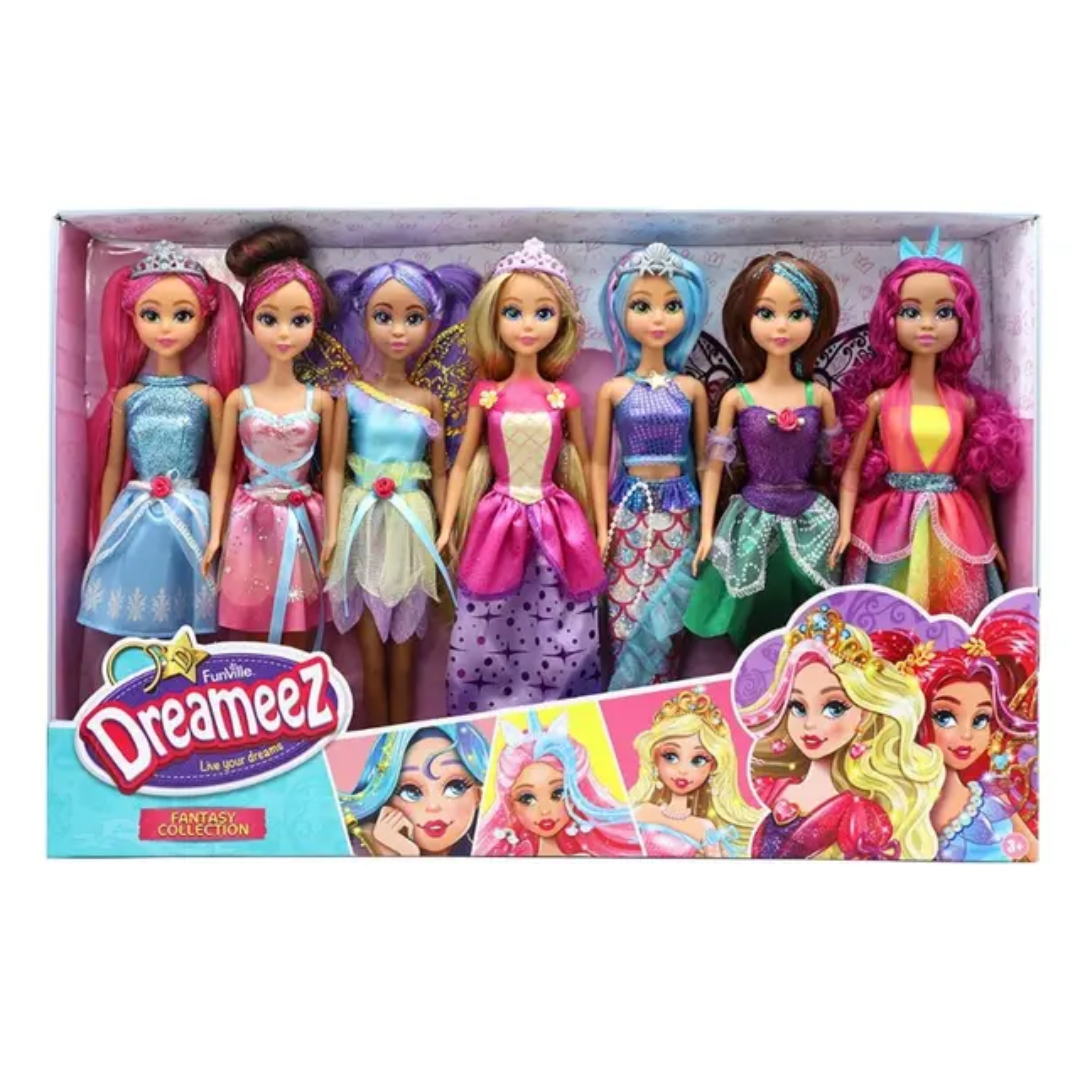 Funville Dreameez Fantasy Action Dolls Set 7 Pcs