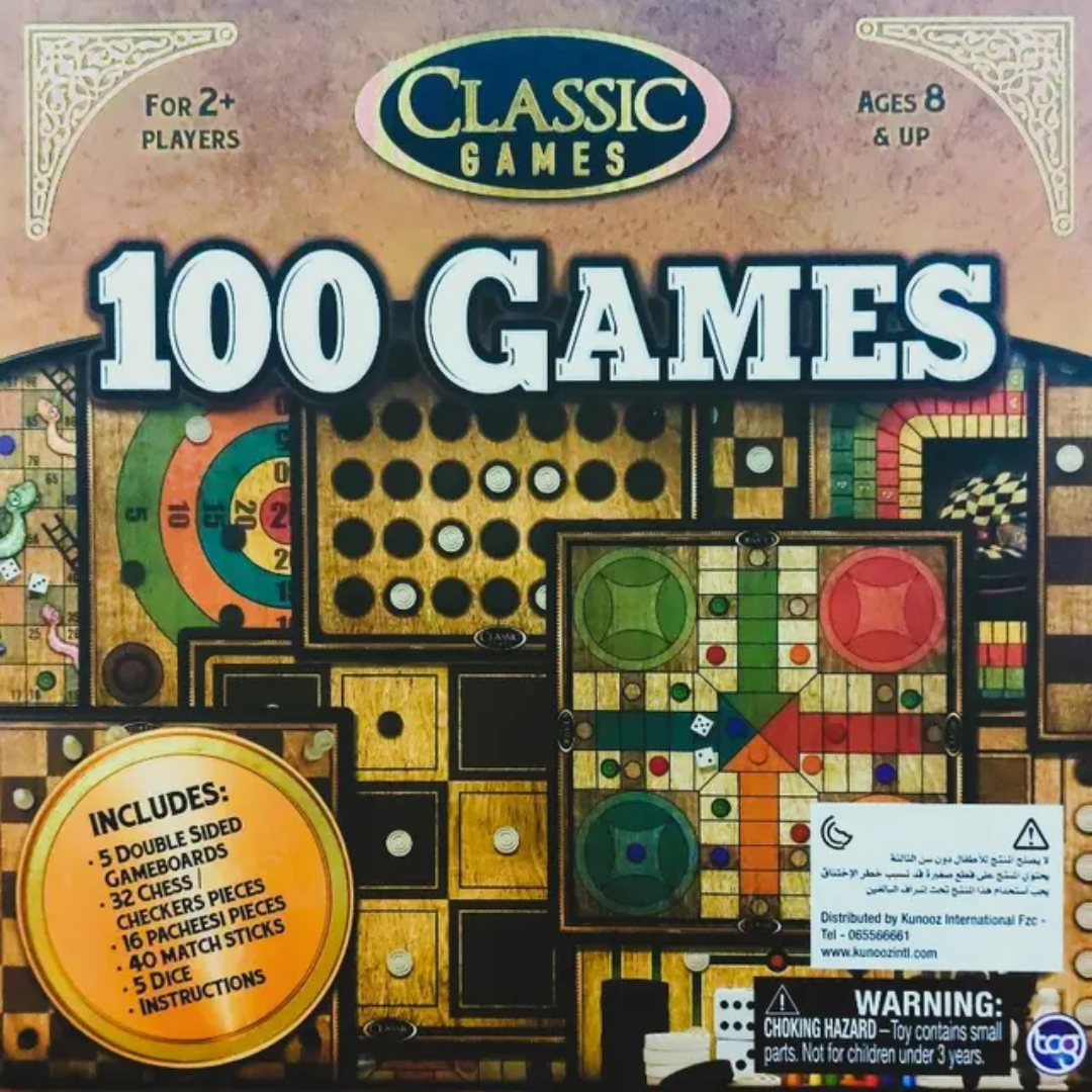 Classic Board Games 100 Games In One Set Assorted
