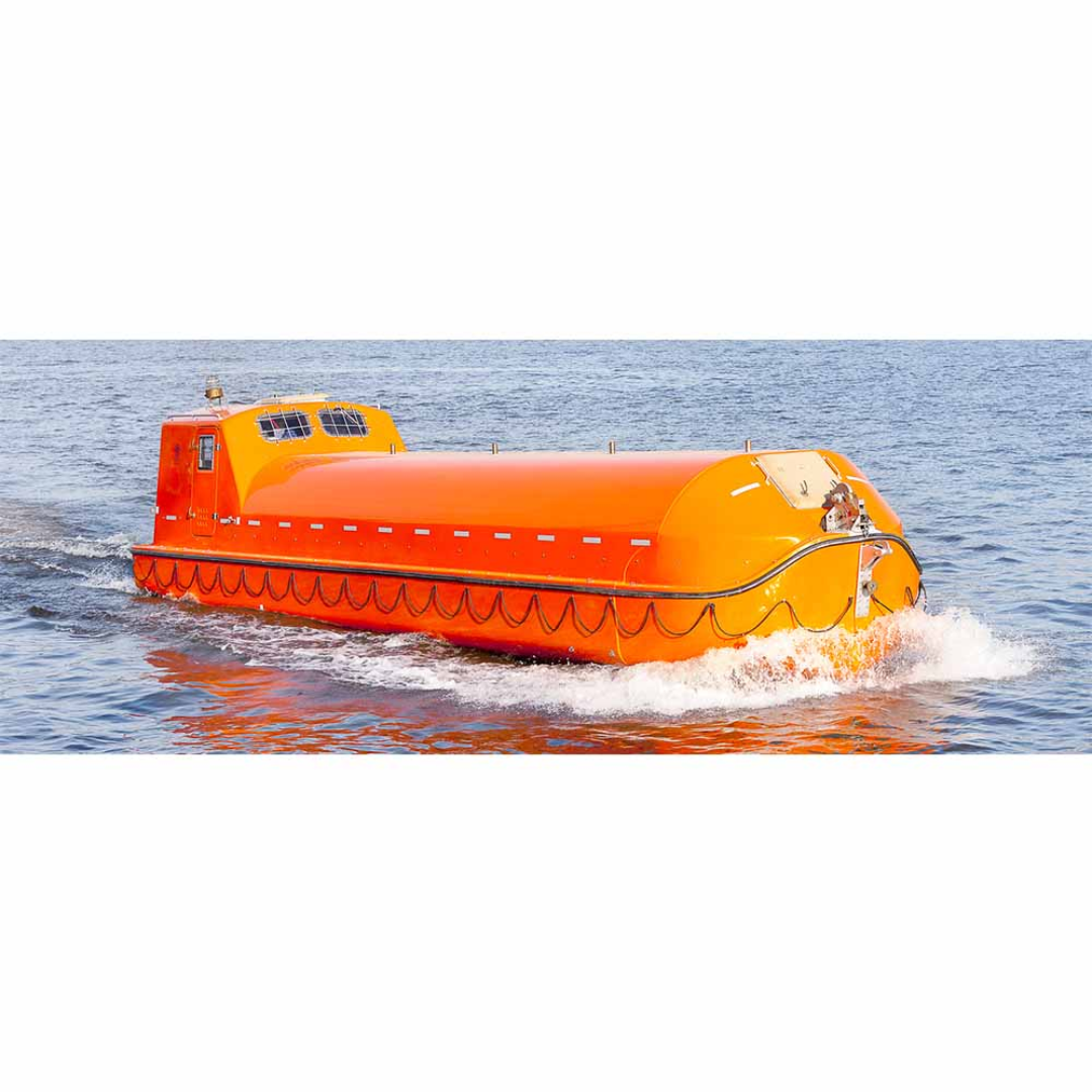 Enclosed Lifeboat Built for Secure All-Weather Ocean Survival