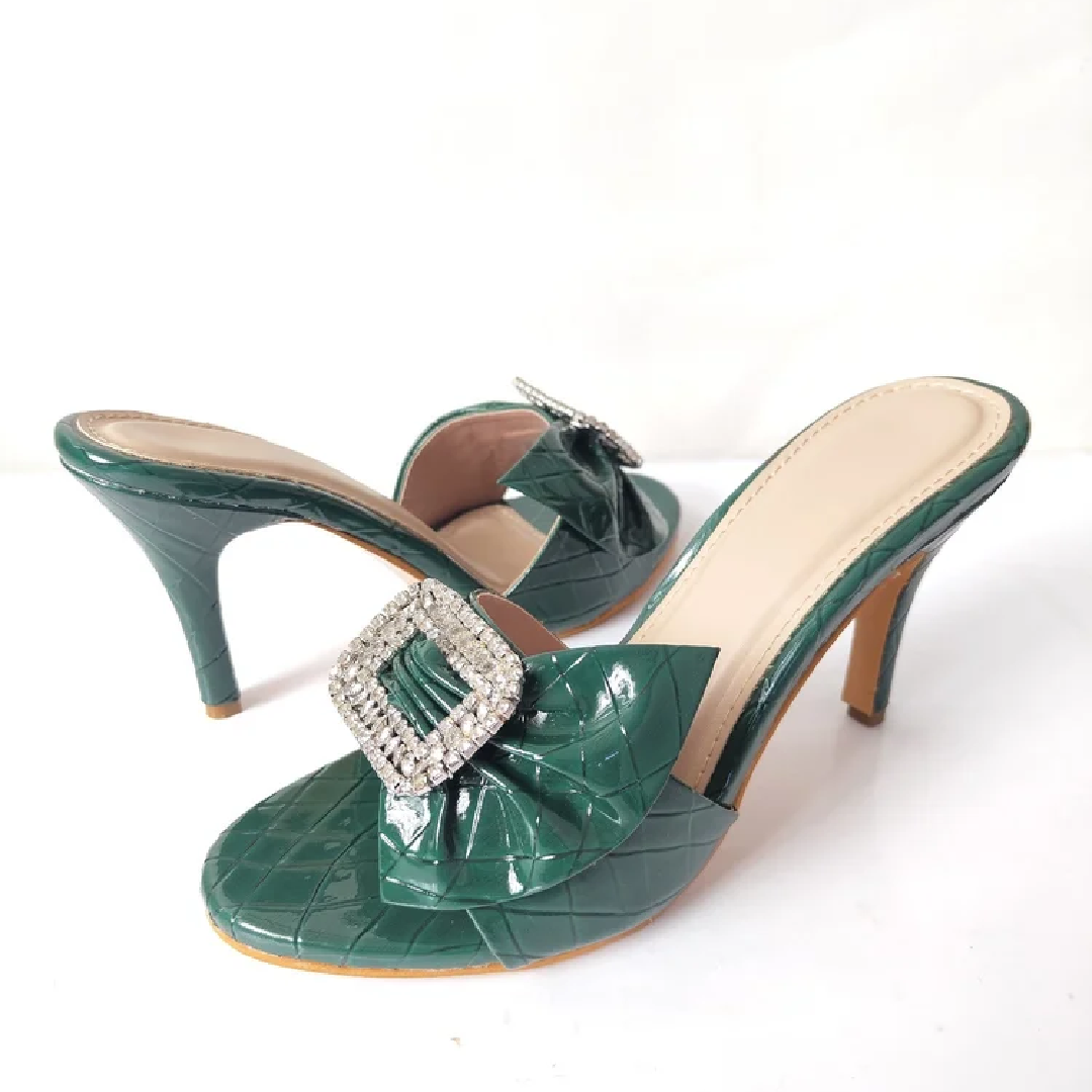 Axium green embellished pencil heel