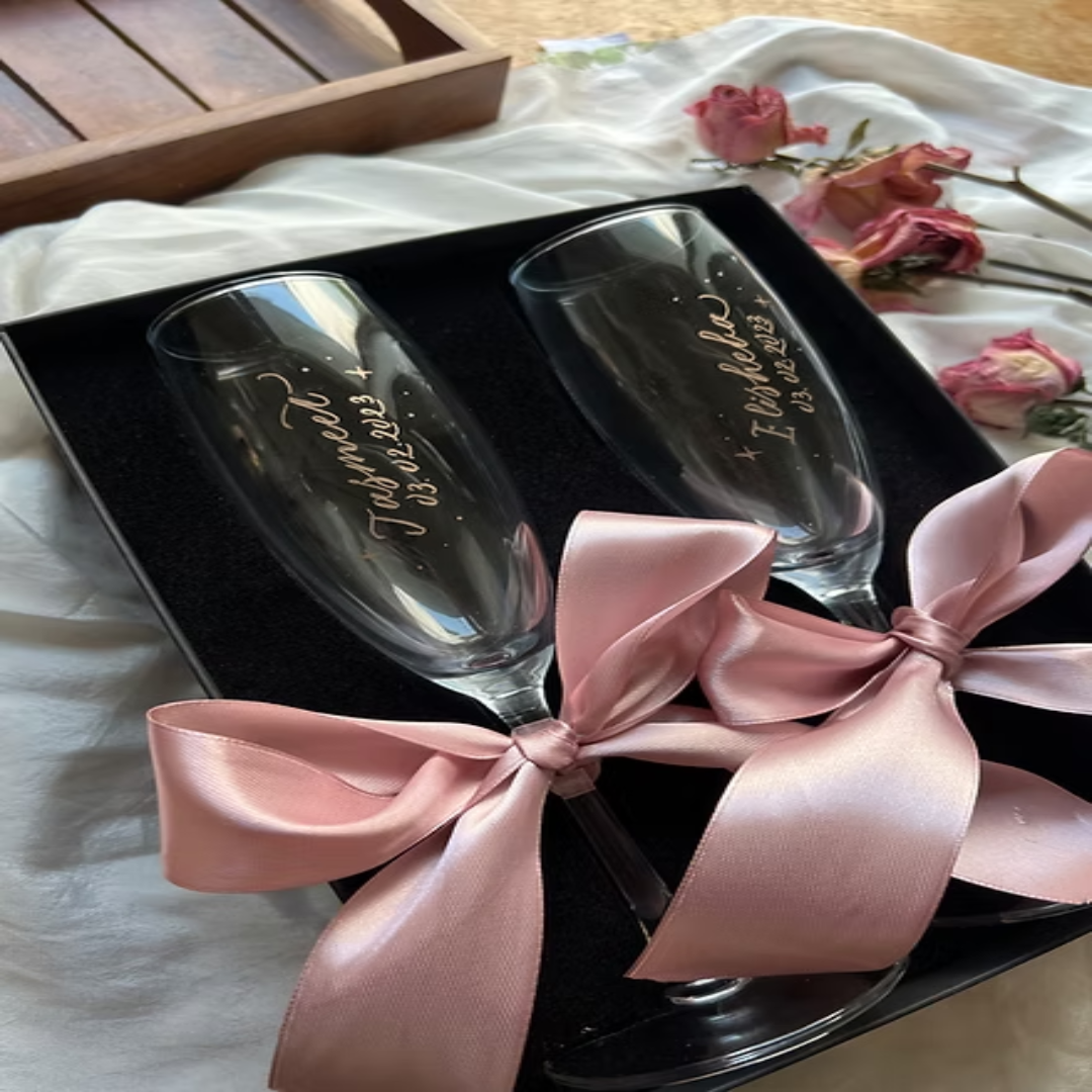 Personalized Engraved Champagne Glasses
