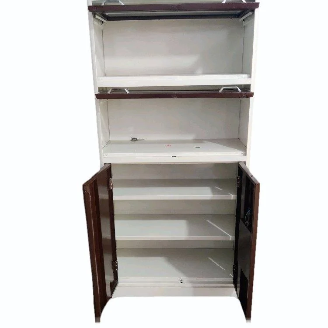 Paint Coated Glass Steel Bookcase Shelves, Floor Mount