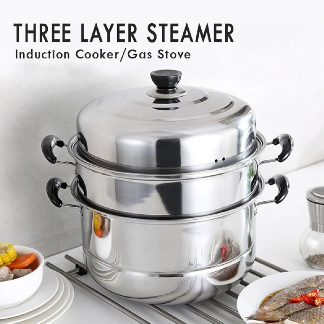 Momo Steamer 32cm Stainless steel Steamer Pan 3 Layer