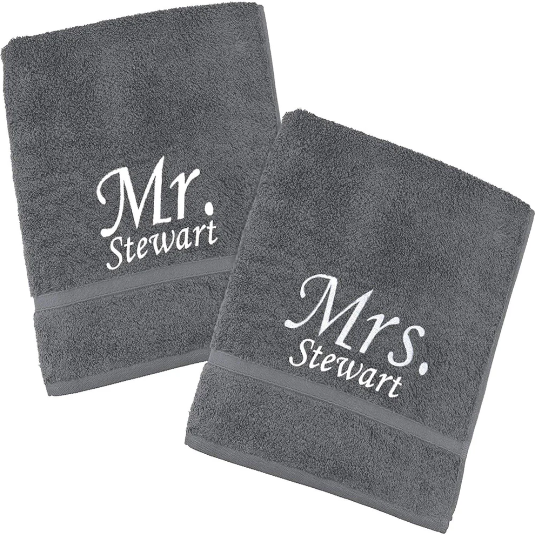 Printed Gray Personalized Hand Towels, Size: 16*30 CM