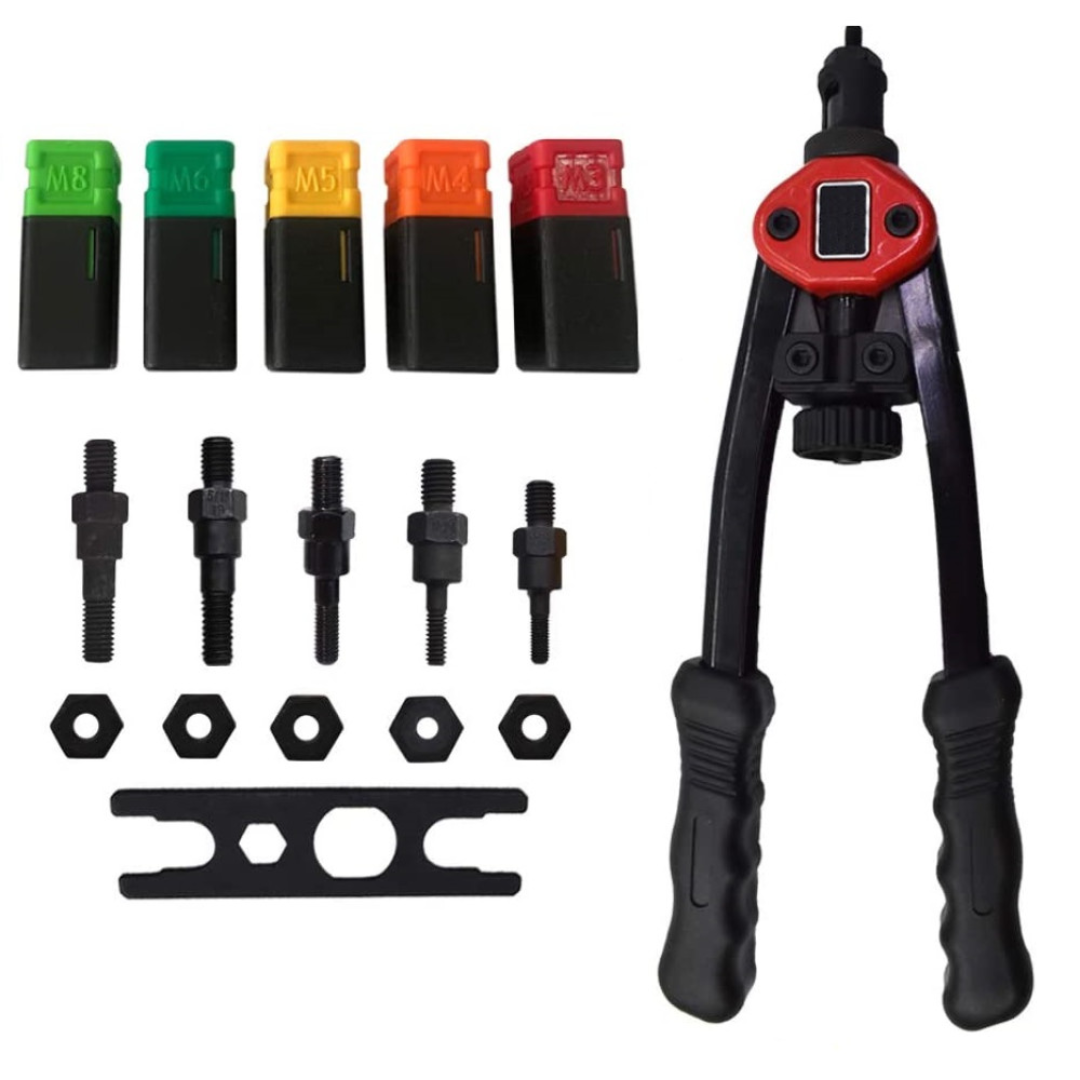 12” Carbon Steel Rivet Nuts Gun Insert Nut Tool Set With Mandrels