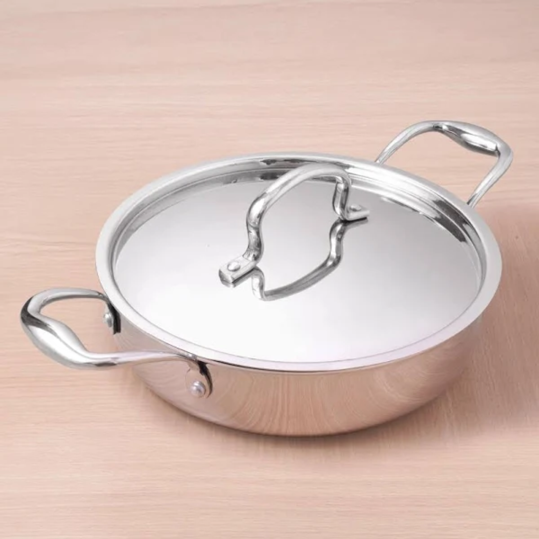 22cm Tri-ply Saute Pan for Fast Heating & Healthy Cooking