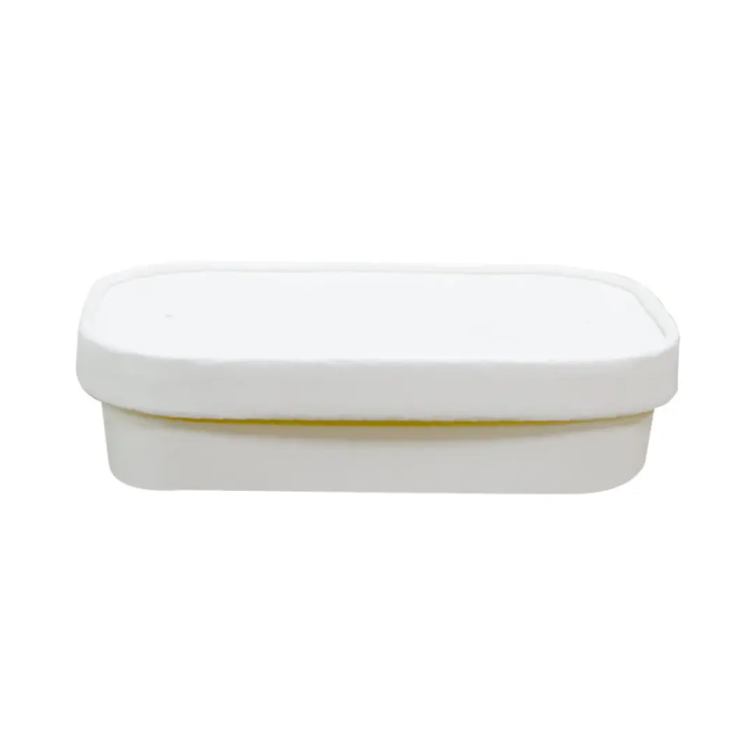 White Paper Container 500ml with Lid 25 Pcs UAE Packaging Supplier