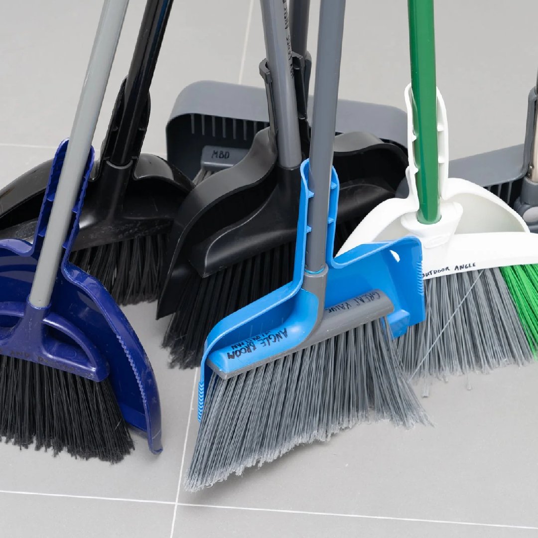 Brooms and dustpans